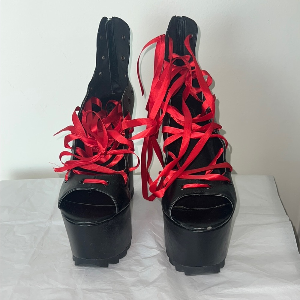 Dollskill Dolls Kill YRU Black Ballet Bae  Platform Shoes size 11